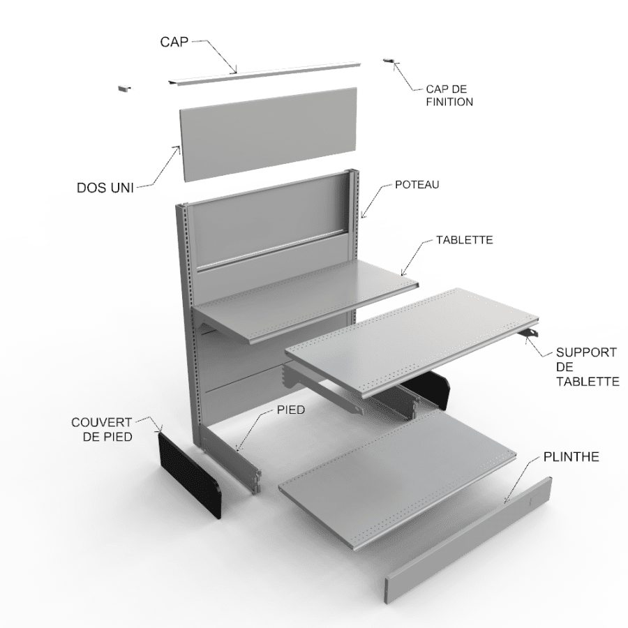 Série E – Étagère commercialecomponents